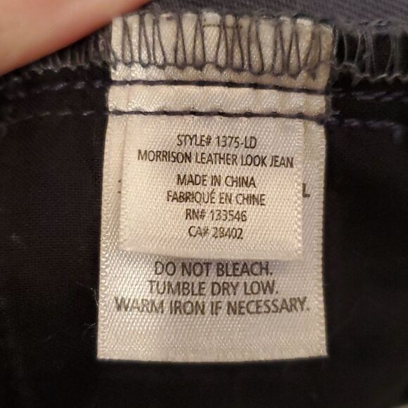 Ecru grayish black "morrison leather look jeans" size 10 - Picture 3 of 8